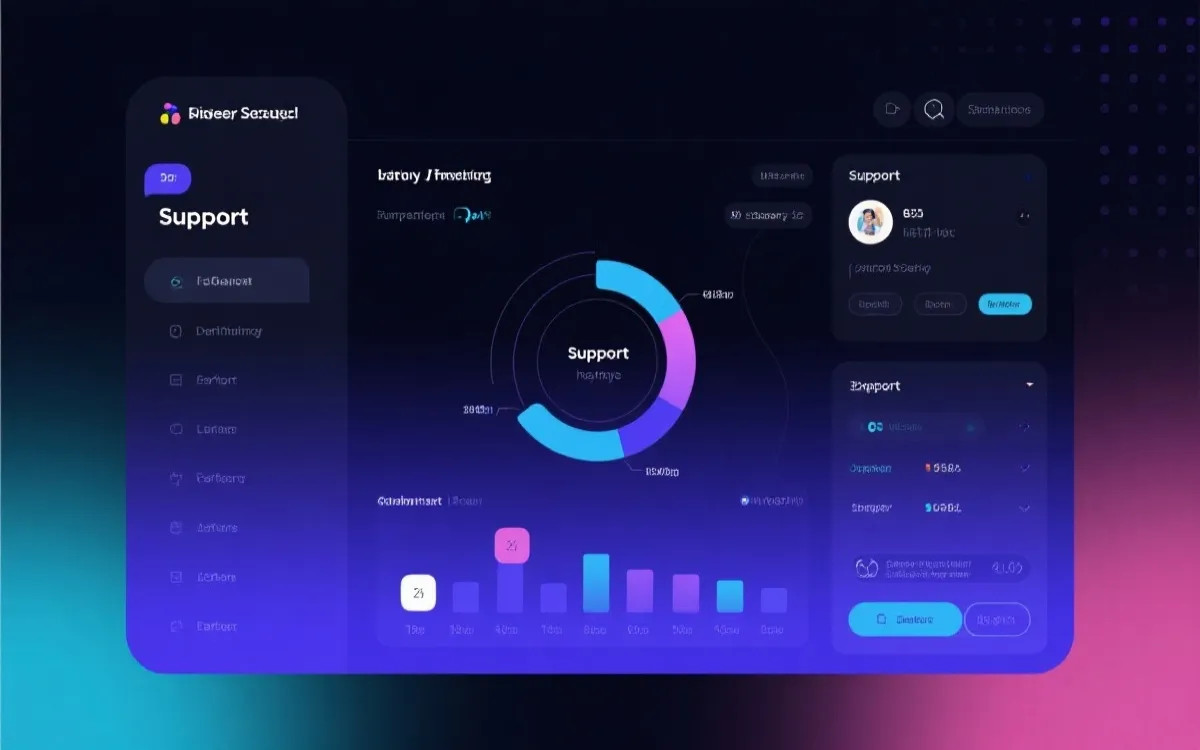 客服与数据支持插画